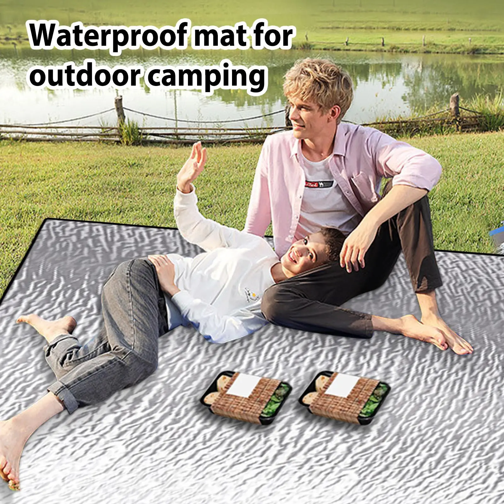 Aluminum Foil Camping Sleeping Pad Thermal Insulating Mat Waterproof Tent Floor Mat for Outdoor Hiking Backpacking Travel