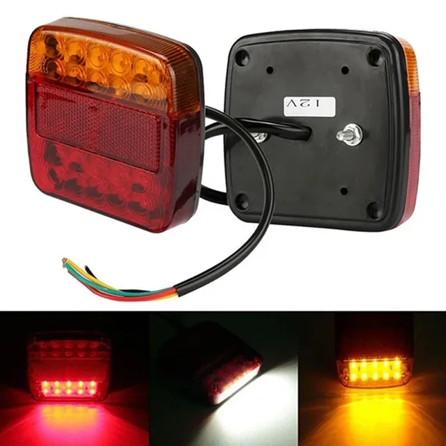 12V Ciężarówka z przyczepą 20 LED Tylne światło Hamulec Stop Kierunkowskaz Lampka kontrolna 107x102x30mm