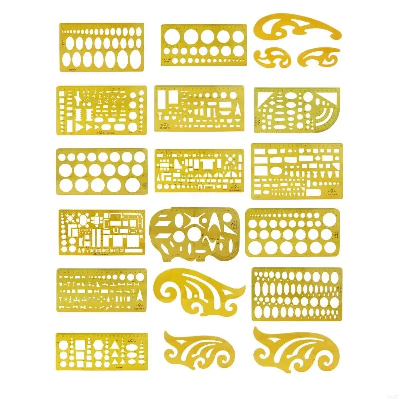 918C أشكال مسطرة هندسية لصياغة استنسل الرسم للفنانين والمصممين والمهندسين المعماريين