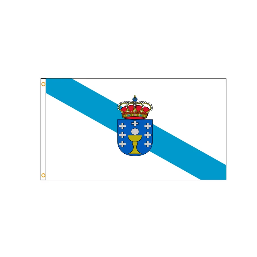 Galicia Galician Coat of Arms Flag 2x3ft 3x5ft Polyester Spain Regional Banner Indoor Outdoor Home Garden Wall Decor
