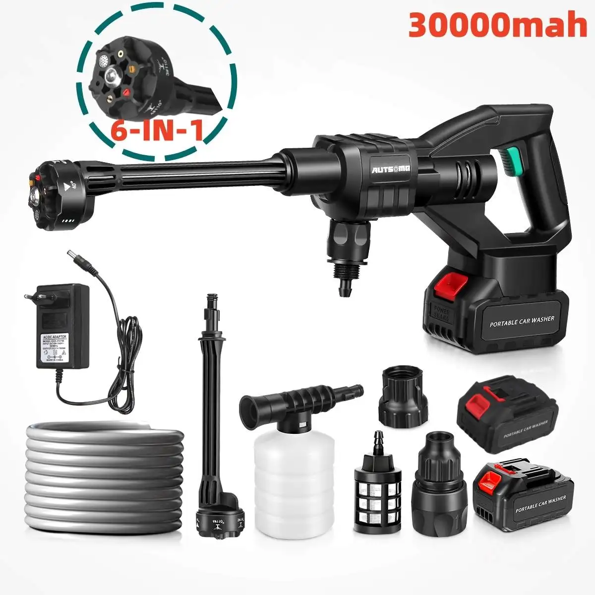 

30000mah 20000mah Cordless High Pressure Car Washer Spray Water Gun With Battery Foam Generator Car Washing Machine for Home