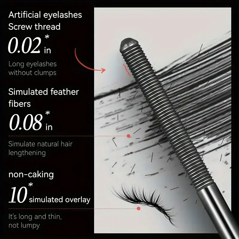 1/2PCS Mascara-Spazzola a spirale speciale, mascara in fibra di seta impermeabile a lunga durata, mantiene le ciglia arricciate per un lungo il trucco