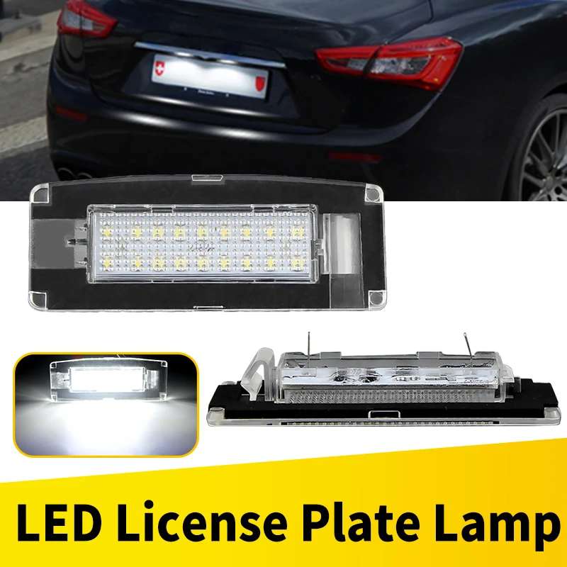 2Pcs Für Maserati Ghibli M157 2014-2020 CANbus LED Kennzeichen Lampe Weiß Kennzeichen Licht Montage OEM # 673001401