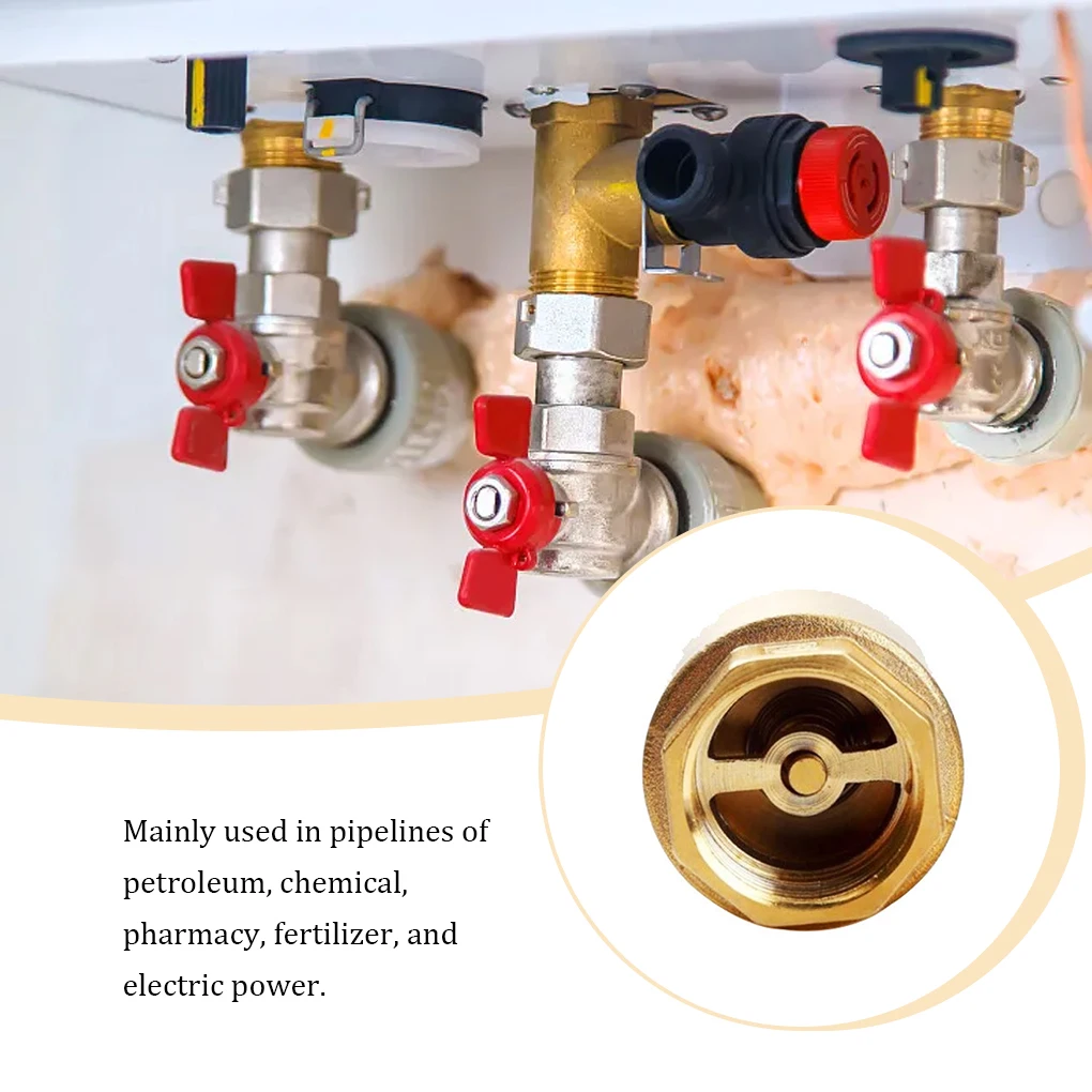 Spring Check Valve - 15/20/25/32/40mm - Brass -Non Return Valve Rustproof Multipurpose Household Accessories