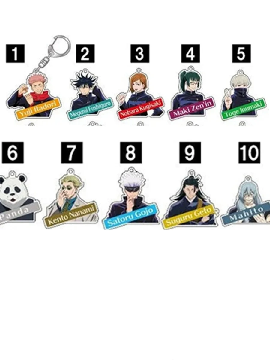 Anime Jujutsu Kaisen Satoru Gojo	Geto Suguru Mahito Cosplay Acrylic Keychain Pendant Cartoon High Appearance Level Delicacy