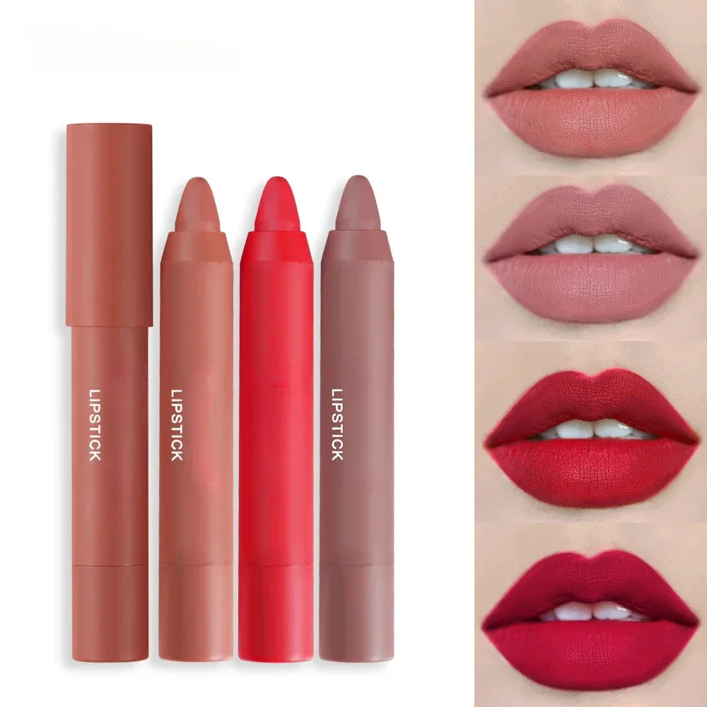 6 Colors Velvet Matte Lipsticks Waterproof Long Lasting Nude Stick on-Stick Cup Lips Makeup Tint Pen Daily Makeup Tools