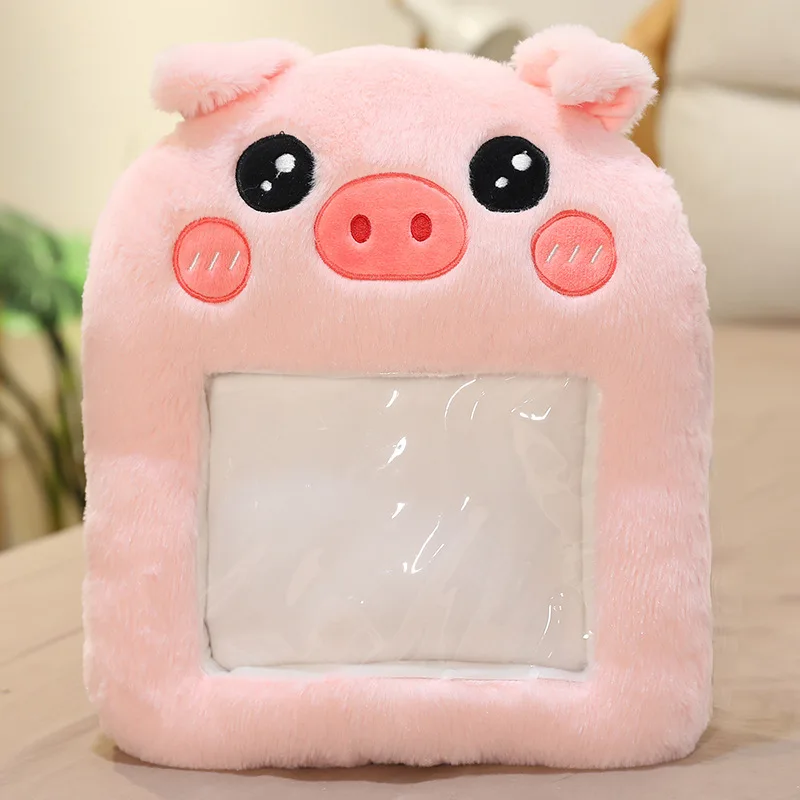 Children's Plush Pillow Winter New Originality Cartoon Play Phone Visual Pillow Transparent Visual Student Warm Gift Pink