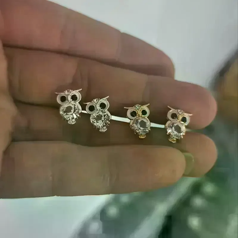 Cute Owl Stud Earrings For Women Simple Animal Ear Pin Wedding Jewelry