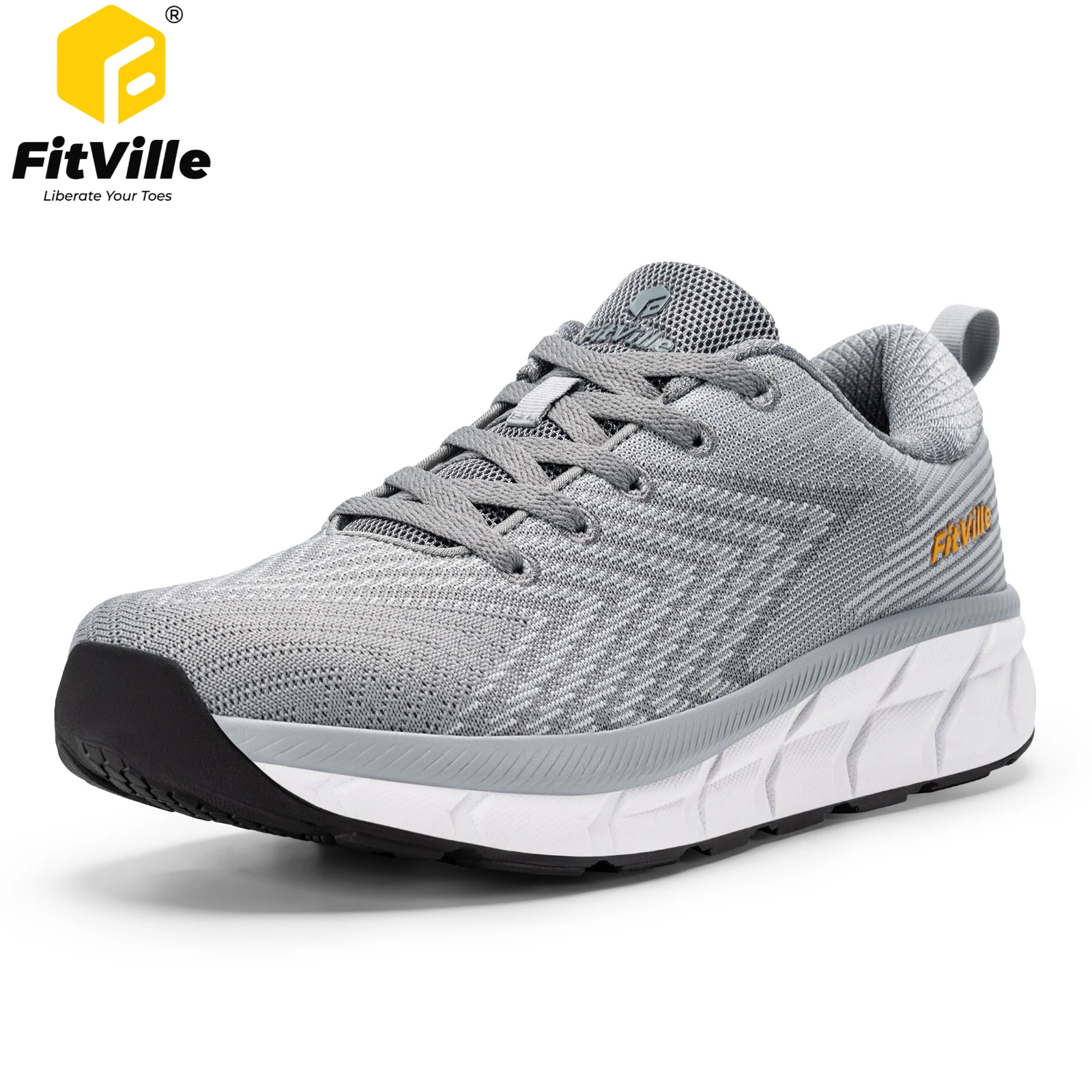 FitVille Men' Running Shoes Wide Toe Mesh Sports Sneakers Lightweight Shock-absorbing Walking Jogging Shoes for Men Arch Support