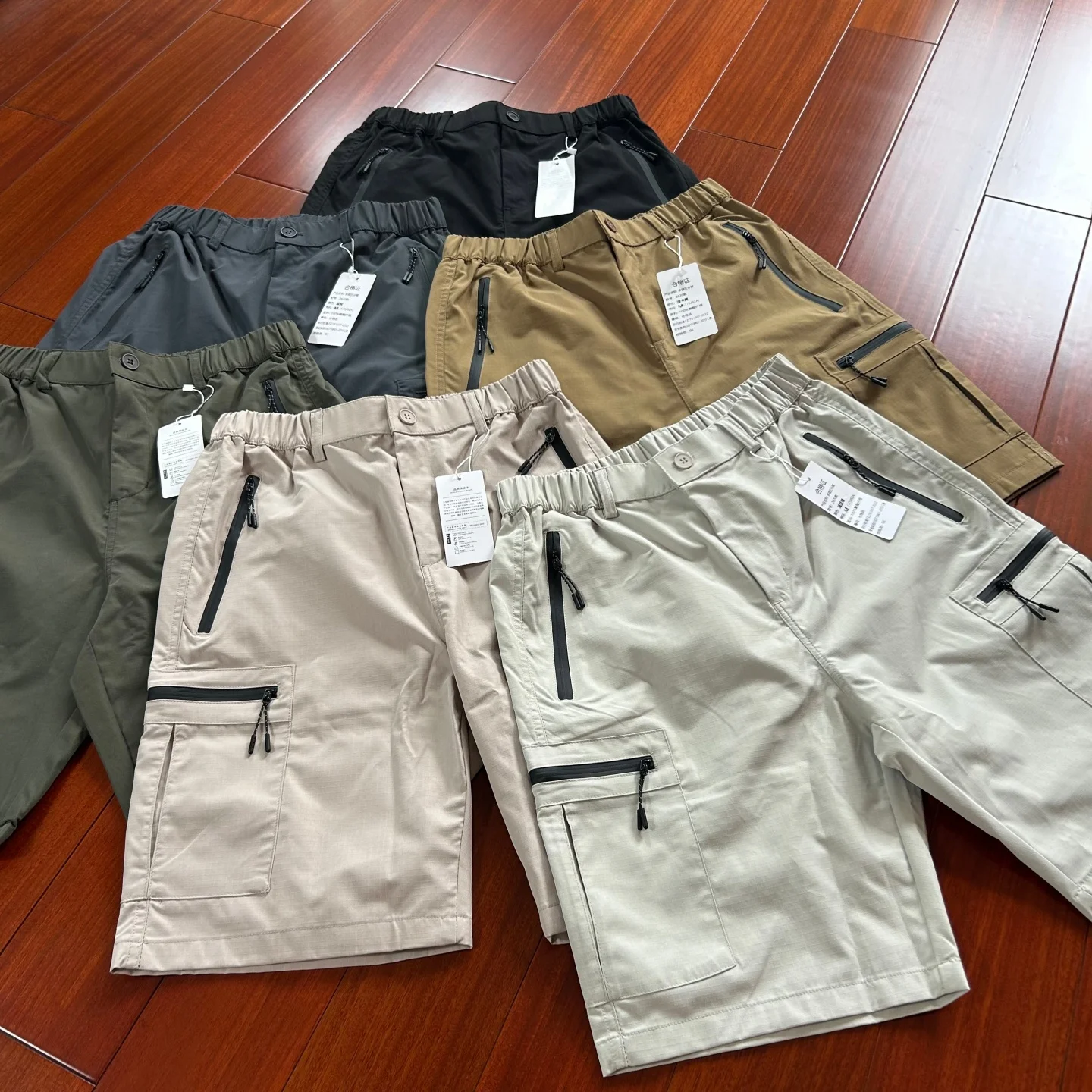 Classic American Style Water Resistant Pocket Shorts Casual Outdoor Sports Polyester Fiber Straight Leg Leisure Pants