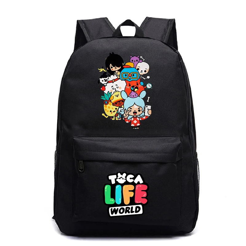 Mochila escolar Toca Life World para crianças, mochila leve, mochilas estampadas para crianças e mulheres