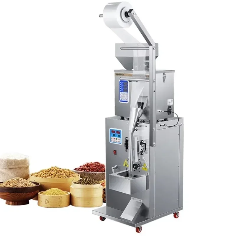 Automatic granular powder packaging machine/pneumatic spiral hardware bag seasoning rice quantitative packaging machine
