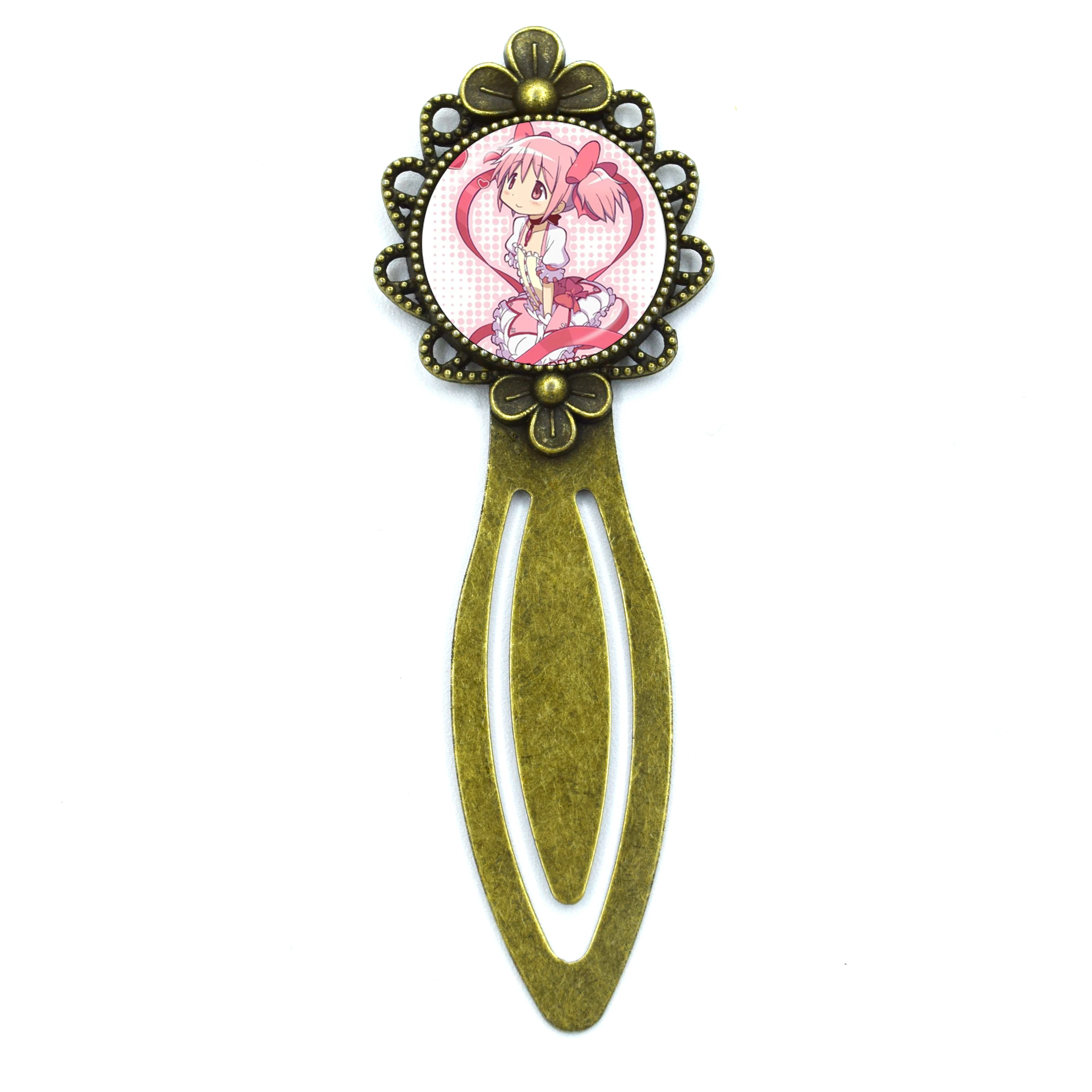 Puella Magi Madoka Magica Cosplay Pattern Bookmark Label Glass Gemstone For Gift School Office Decoration