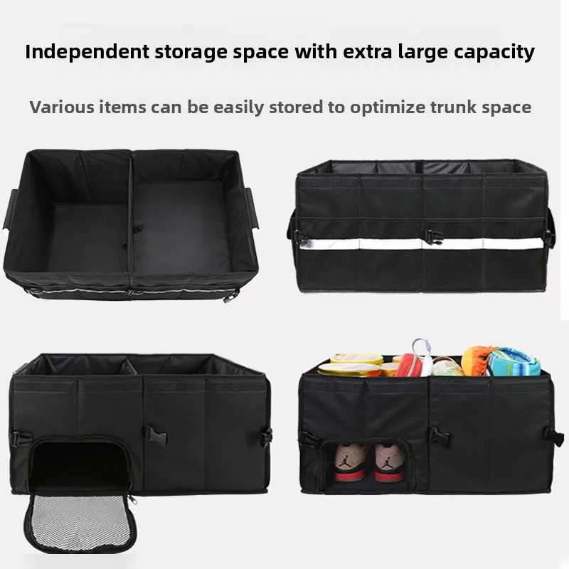 55L Oxford Cloth Foldable Car Trunk Organizer - Storage Box for Shoes & In-Car Supplies 4
