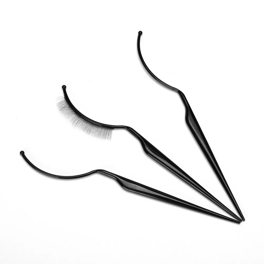 3Pcs False Eyelashes Display Tool Adjustable Curve Eyelash Grafting Auxiliary Tool Salon Accessories Eyelash Holder Black