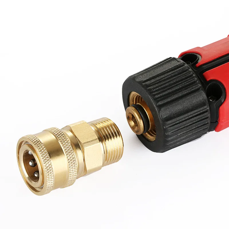 Alta Pressão Washer Copper Connector, Adaptador de Conexão Rápida, Bicos De Lavagem De Carro, M22 Masculino 1/4 \