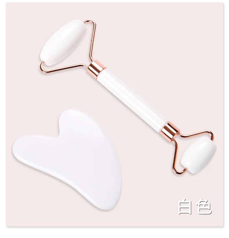 Non Jade Gua Sha Massager Pink Set Facial Beauty Scraper Health Care Scraping Board Muscle Gua Sha Roller Massager for Face Neck