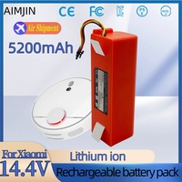 New 14.4V 5200mAh Li-ion Battery Replacement for XIAOMI ROBOROCK Vacuum Cleaner S50 S55 S60 S65 S5MAX S6 S7 Q5 Q7 MAX S7 MAXV