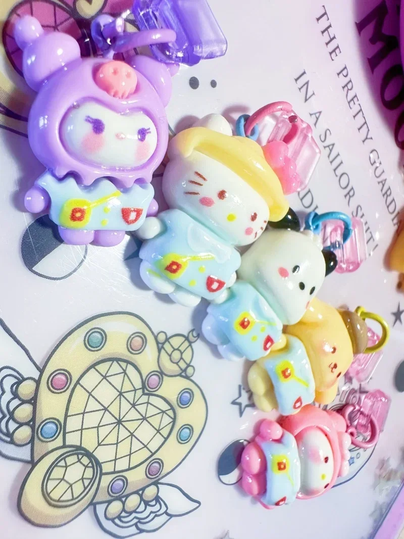 Sanrio Tamagotchi Uni ciondolo acrilico tappo antipolvere catena del telefono ciondolo a batteria Kuromi regalo di compleanno da collezione da tavolo Orname