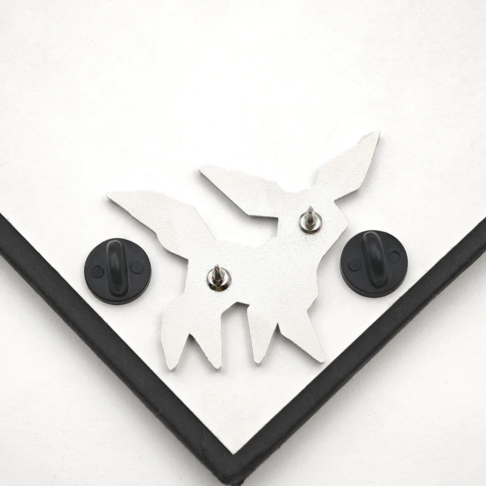 Origami Anime Fox Enamel Pin Japanese Ginkgo Biloba Cartoon Brooches Geometric Animal Lapel Badges Jewelry Gift for Backpack