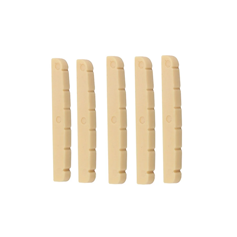 

5Pcs 6 String Bass Guitar Nut Pre-Slotted 42mm Plastic Instrument Accessory Easy Install Tonal Link Gl73 Beige