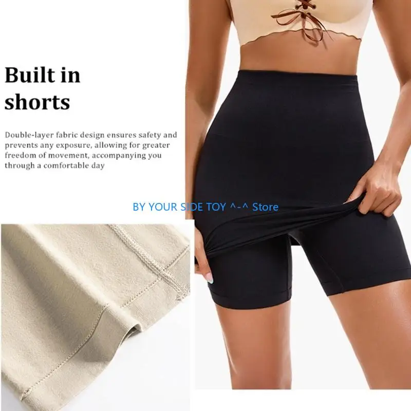 High Waist Postpartum Shaping Shorts Seamless Tummy Control Invisible Underwear Skort For Maternity Comfort U6XE