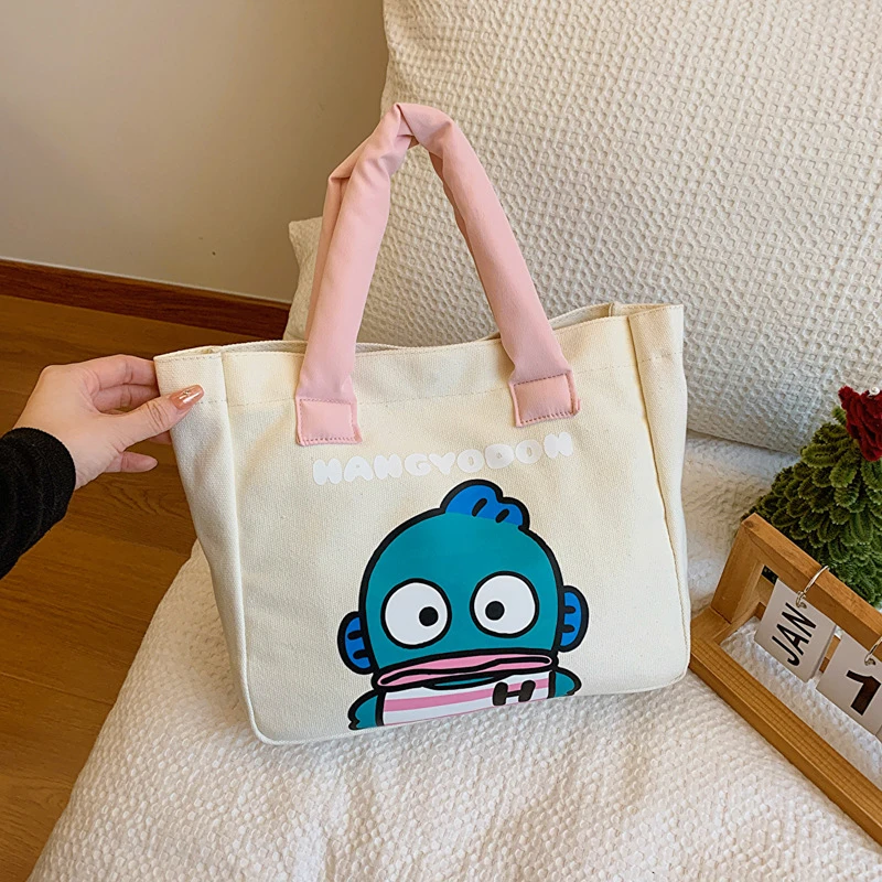 Sanrio My Melody Kuromi Hangyodon Pochacco Kawaii Tote Bags Cute Cartoon Large Capacity Makeup Hangbags Bags Birthday Gifts Girl