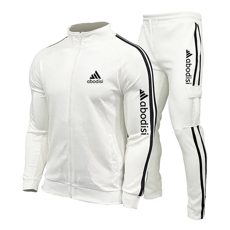 Men's casual striped tracksuit, Men's Tracksuit, Jacket, Men's Tracksuit, New Fashion, Spring, two-piece set