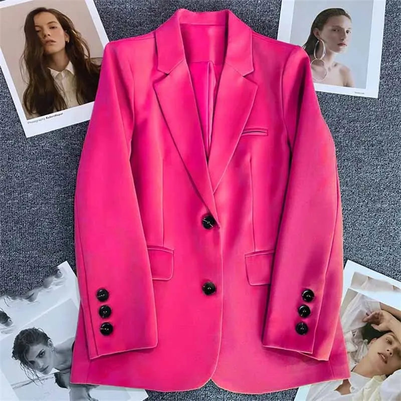 

Ladies New Loose Solid Color Coat Korean Women Fashion Leisure Suit Jacket Spring Autumn Female Long Sleeves Blazer Outwear
