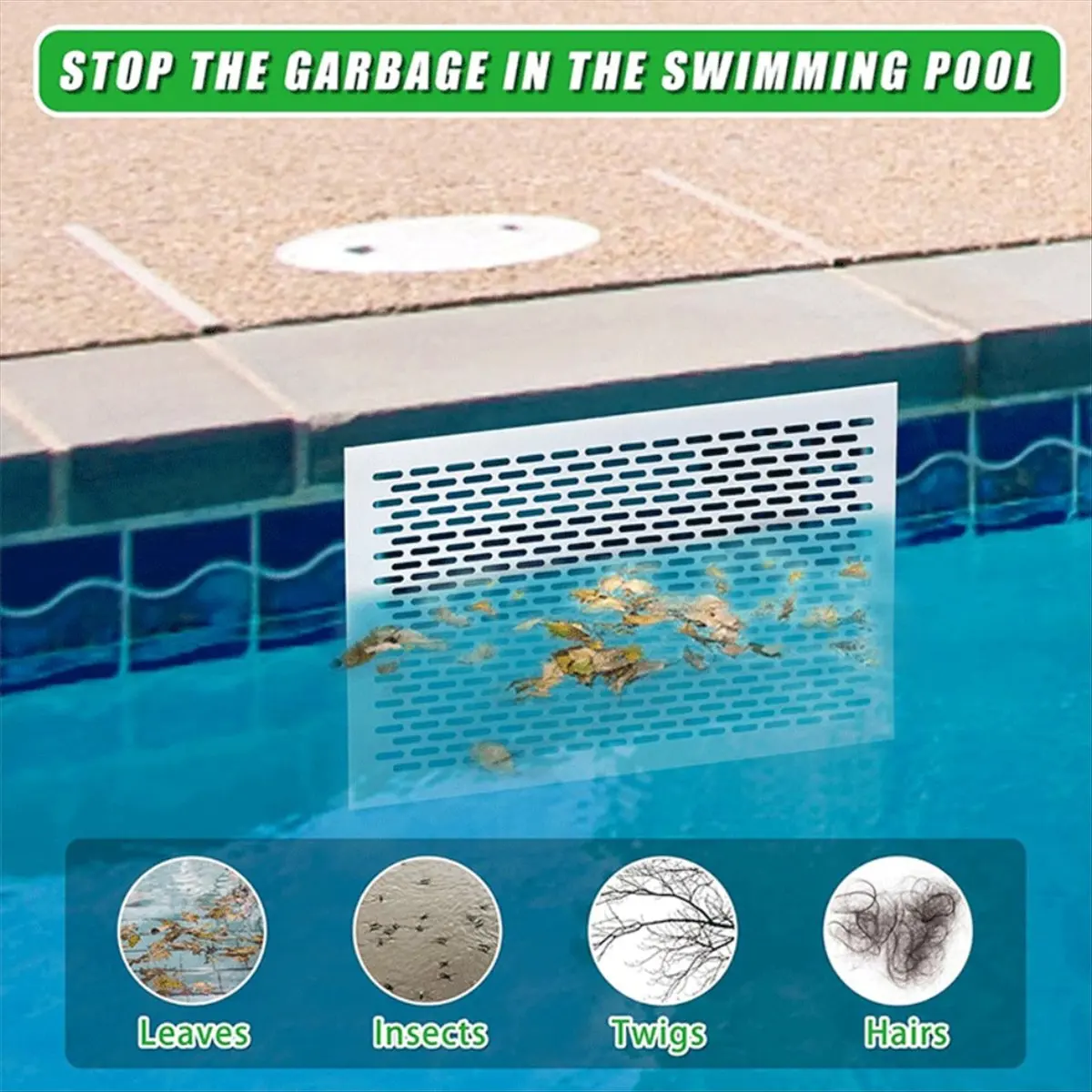 ABJX Skimmer Guard Kit Pool Skimmer Net Leaf Skimmer Catcher Shield Protective Spring Action Net System Leaf Protection DROP SHI