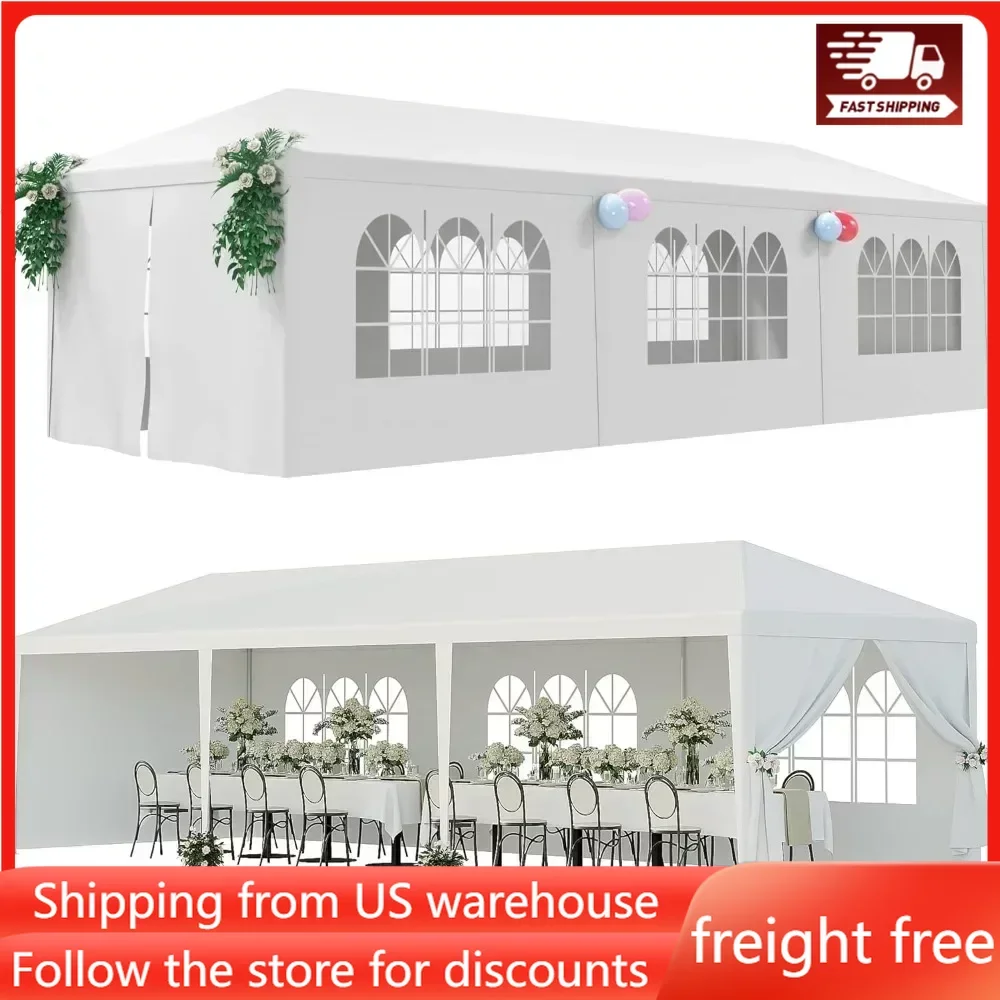 

10'x30' Outdoor Canopy Tent Patio Camping Gazebo Shelter Pavilion Cater Party Wedding BBQ Events Tent W/Removable Sidewalls.