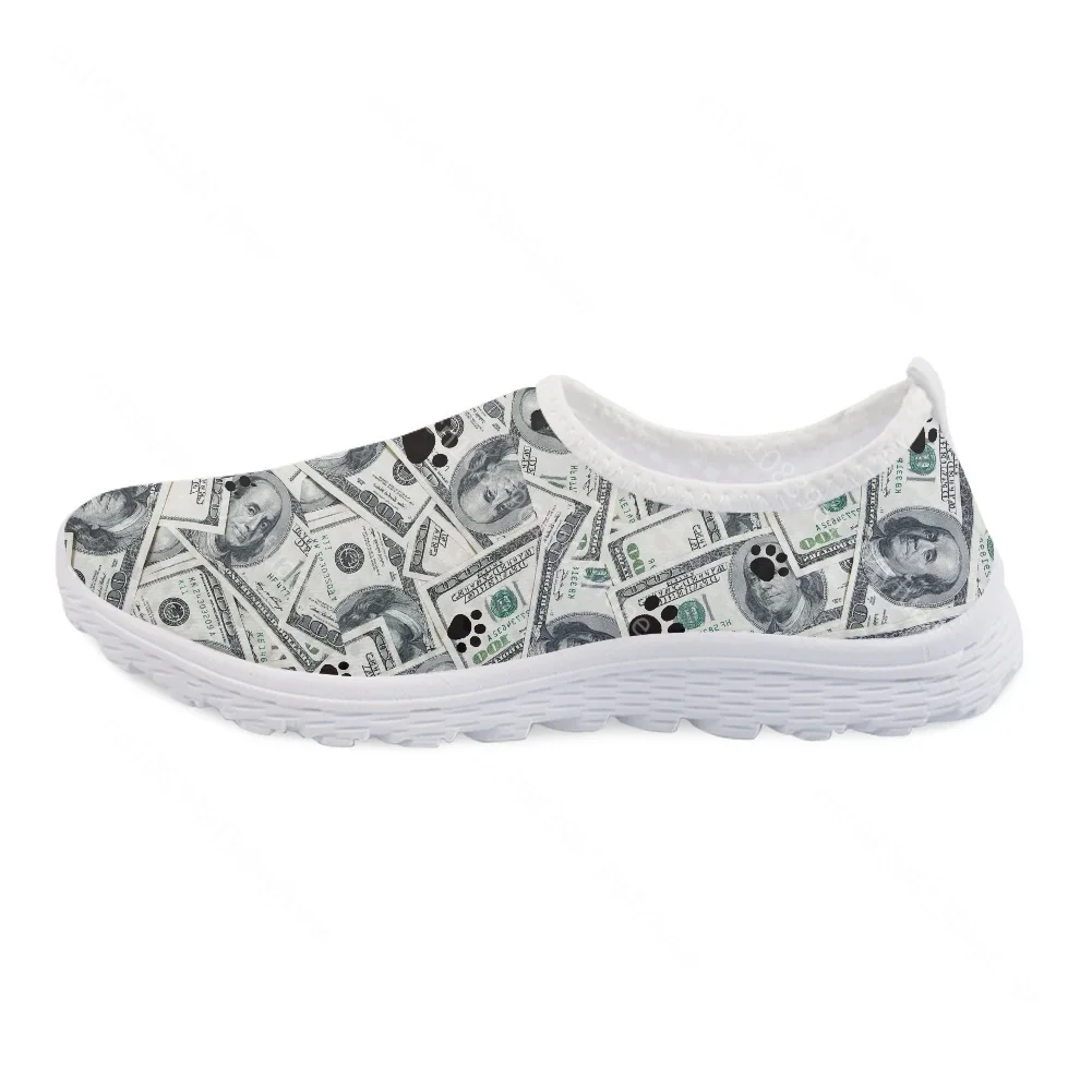 Brand Designs Mesh Shoes for Women Seamless The Dollar And Animal footprints  Printing Lightweight Sneaker Girl Zapatos De Mujer