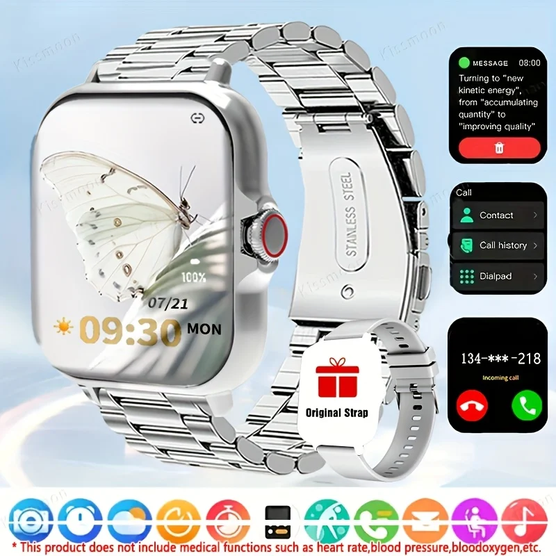[Hot-Selling Sports Smartwatch] Smart Watch with Metal Steel Strap | Fitness Tracker, Wireless Call, Remote Camera Music Player