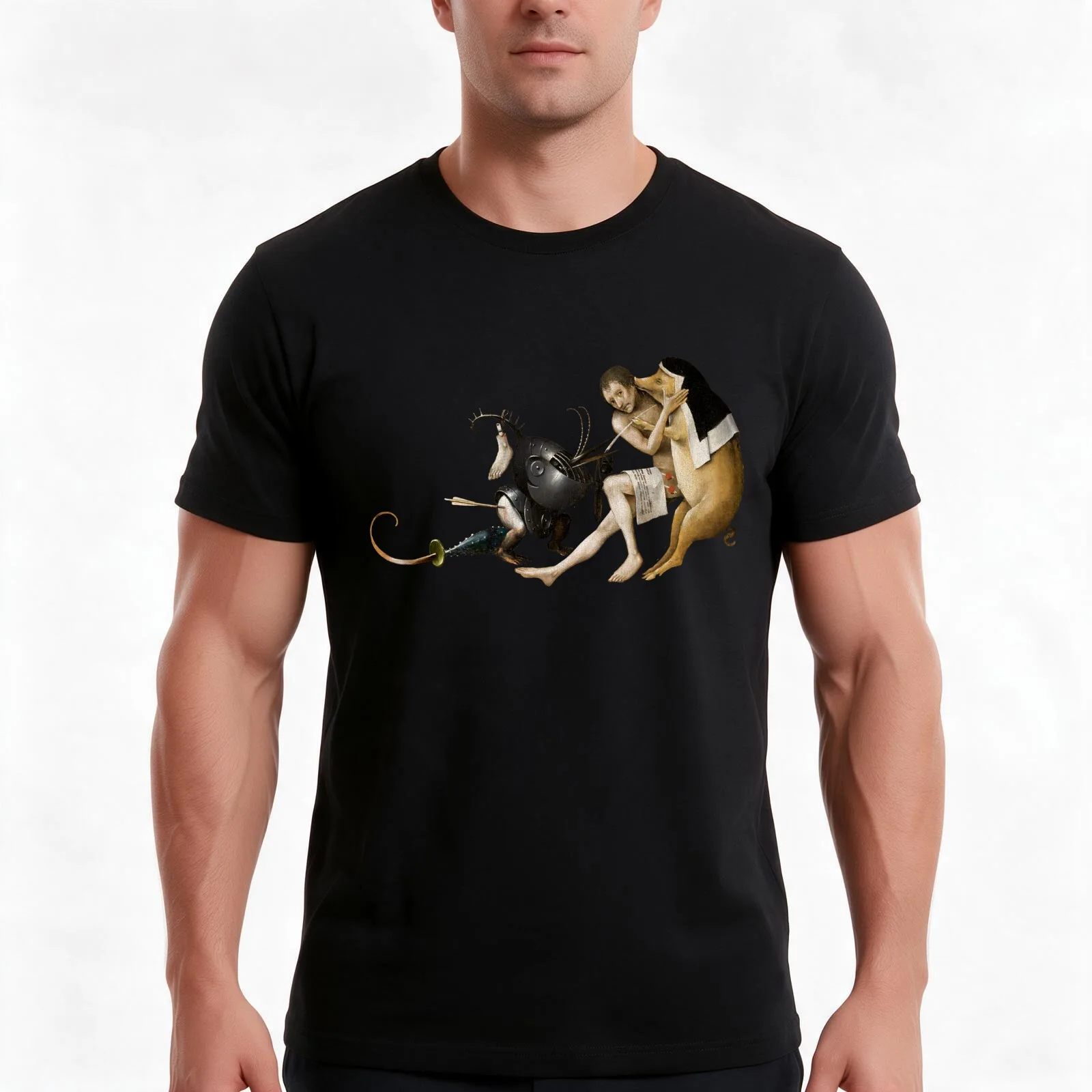 Hieronymus Bosch Garden of Earthly Delights Hell T-Shirt Summer Casual Cotton Tee Oversized Streetwear Tops Unisex Men Women