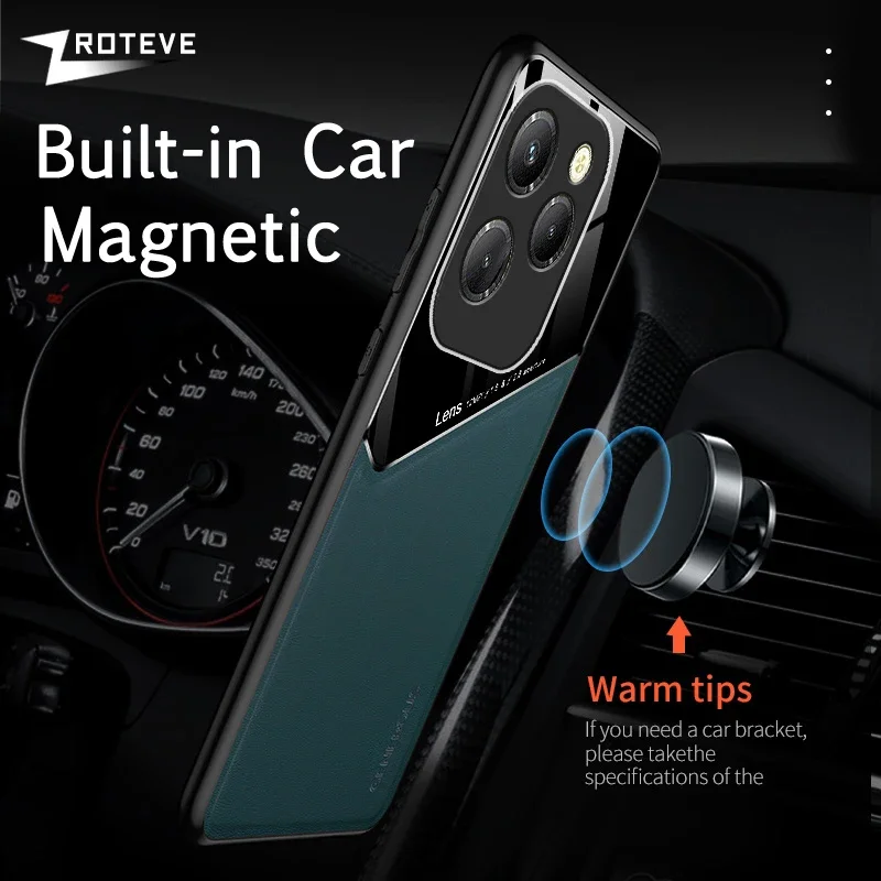 For Infinix Hot40 Pro Case Zroteve PU Leather Car Magnetic Hard PC Cover For Infinix HOT 40 40Pro 40i Smart 8 Smart8 Phone Cases