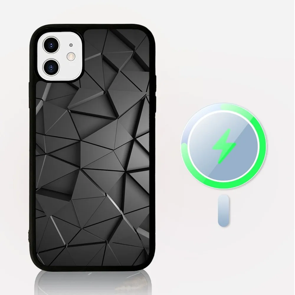 Luxury Geometry Cool Phone Case Magnetic Case For iPhone 14 13 12 11 15 Pro Max Plus Mini For Magsafe Wireless Charge Cover image 6