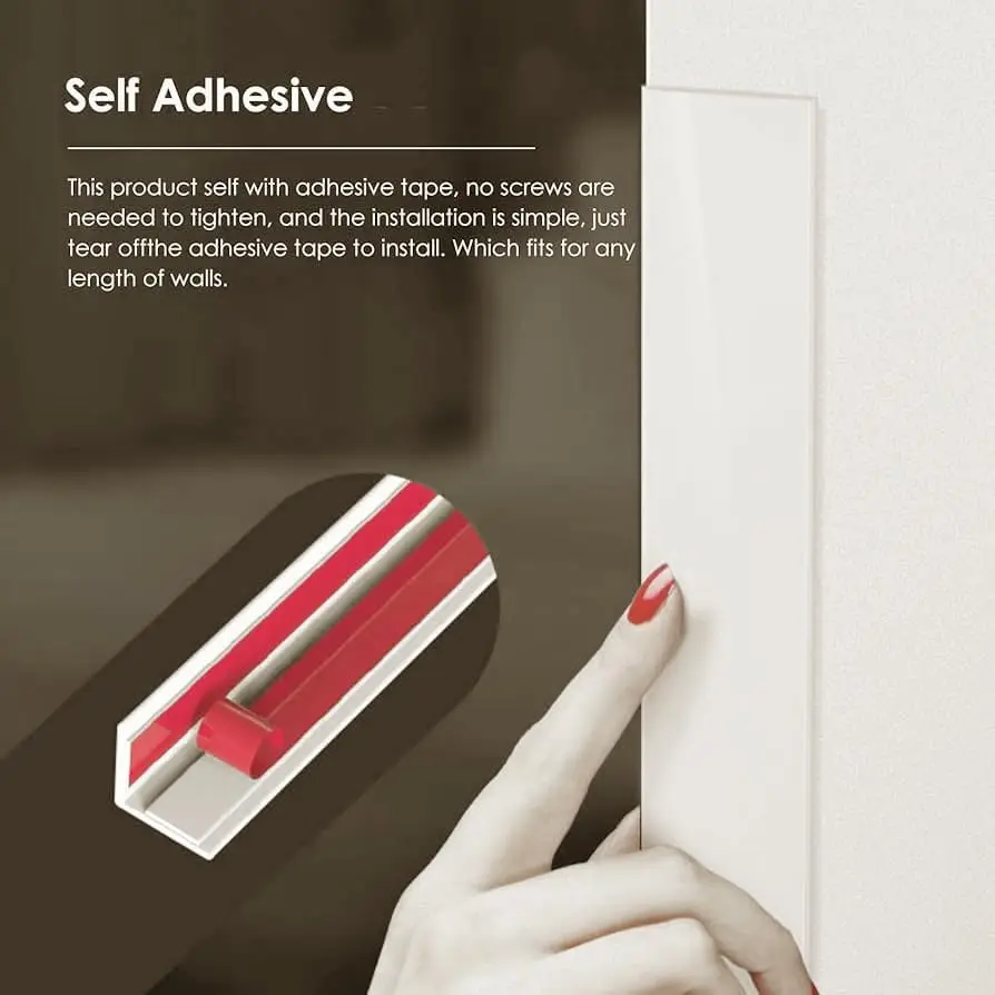Protetores de Canto de Parede Autoadesivos Texturizados Brancos, 2x60 Polegadas, Pacote com 6 - Instalação Fácil, Sem Necessidade de Ferramentas