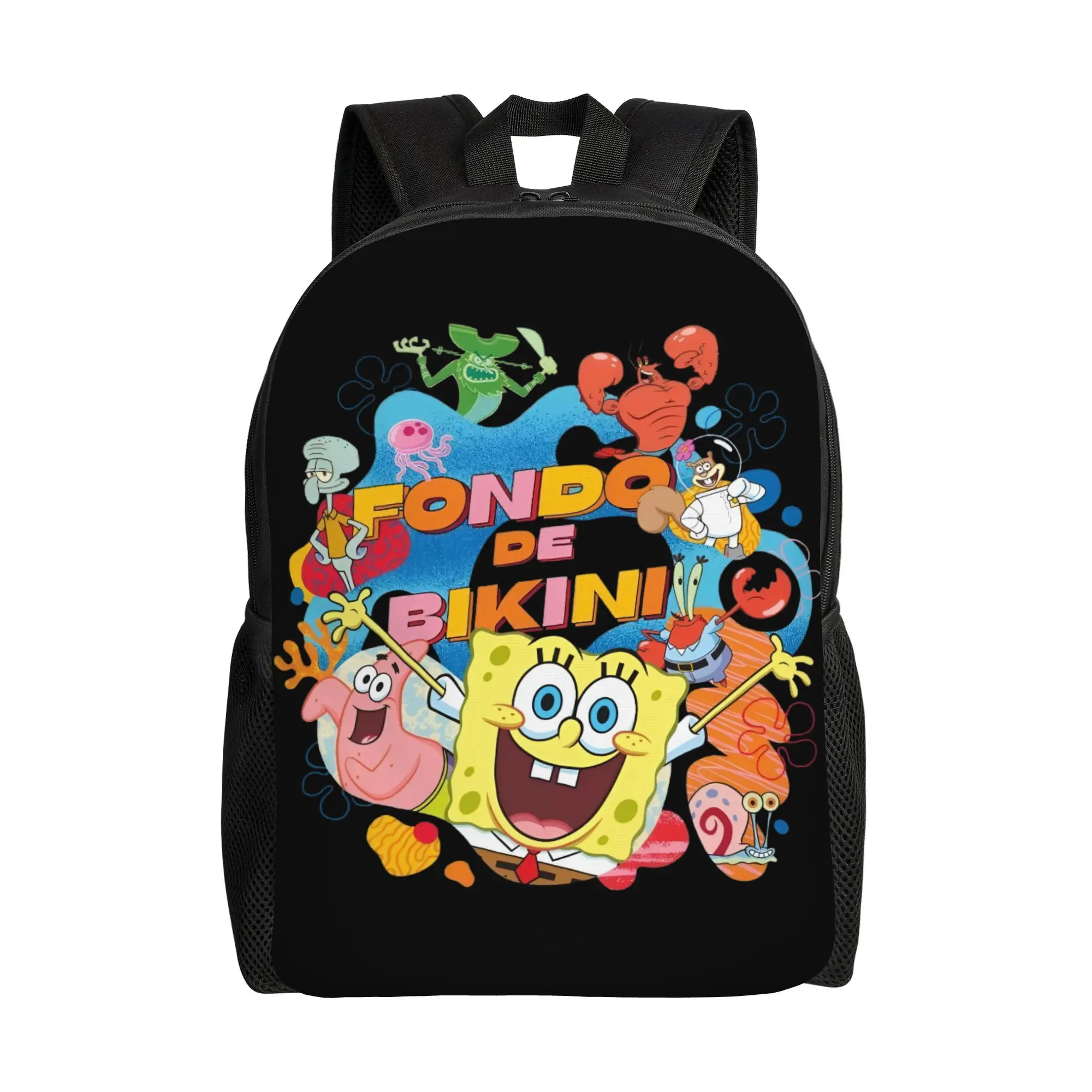 Custom S-Sponges Anime Bobes Backpack Women Men Basic Bookbag for School College Cartoon Bags