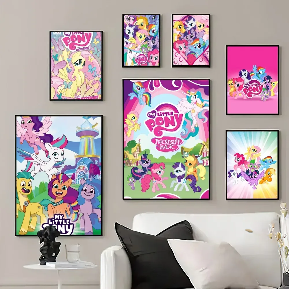 My L-Little P-Ponys cute  Poster Prints Wall Pictures Living Room Home Decoration Small