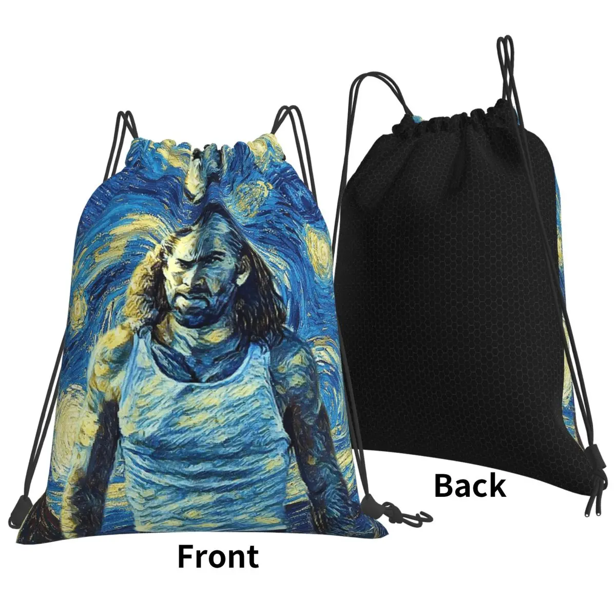Nicolas Cage Stage Backpacks Casual Drawstring Bags Storage Bag Book Bags for Travel School