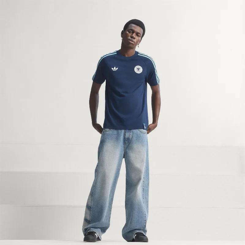 2026 Sport Adidas Originals Camiseta de manga corta para hombre del equipo de fútbol de Alemania, cuello redondo, corte ajustado, informal, JZ9342