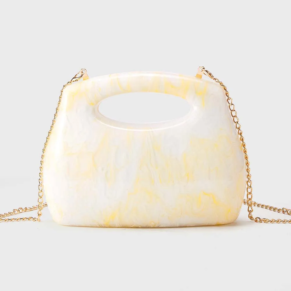 

Women's Single-shoulder Crossbody Handbag, Abnormal Shell Acrylic Bag, Ideal for Wedding and Dinner, Fashionable Evening Clutch