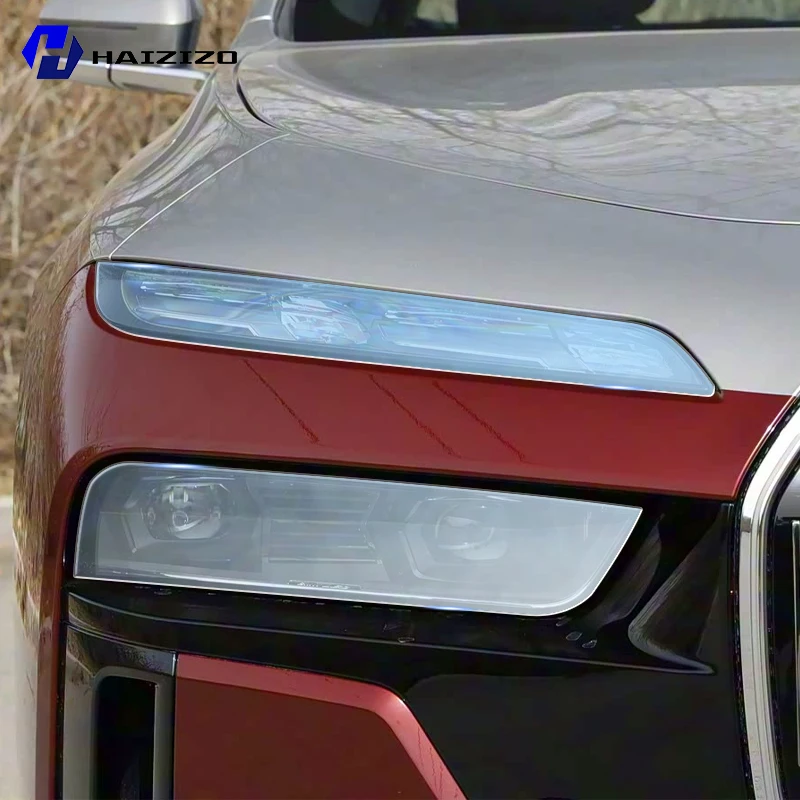 

Для BMW 7 серии G70 2022-2026: Защитная пленка из ТПУ для фар, цвет дымчато-черный, устойчивая к царапинам и УФ-излучению, легко устанавливаемая виниловая пленка