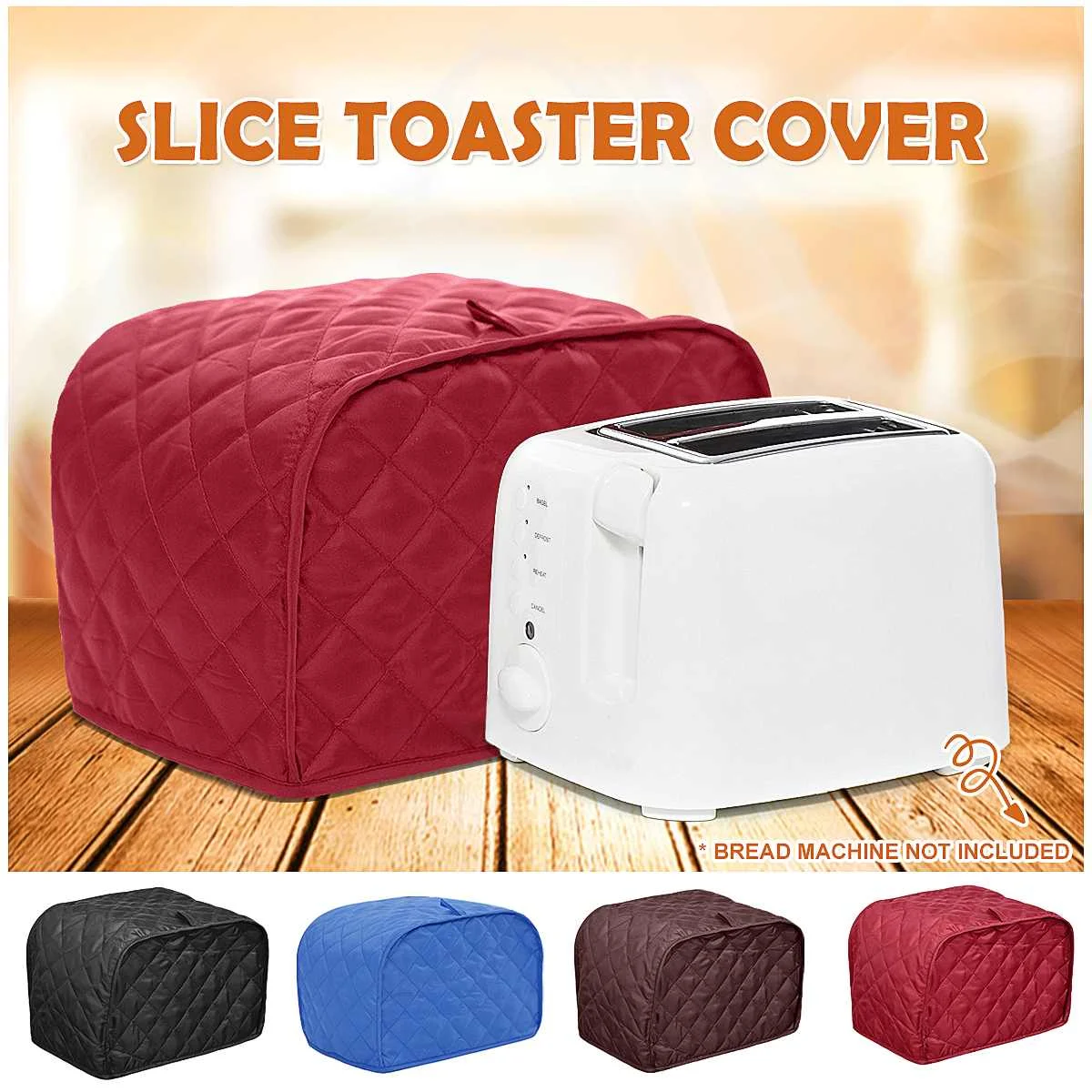 Two Four Slices Toaster Cover Bread Toaster Protector Machine Washable Fits Most Standard 2 4 Slices Toasters Dust Proof Cover