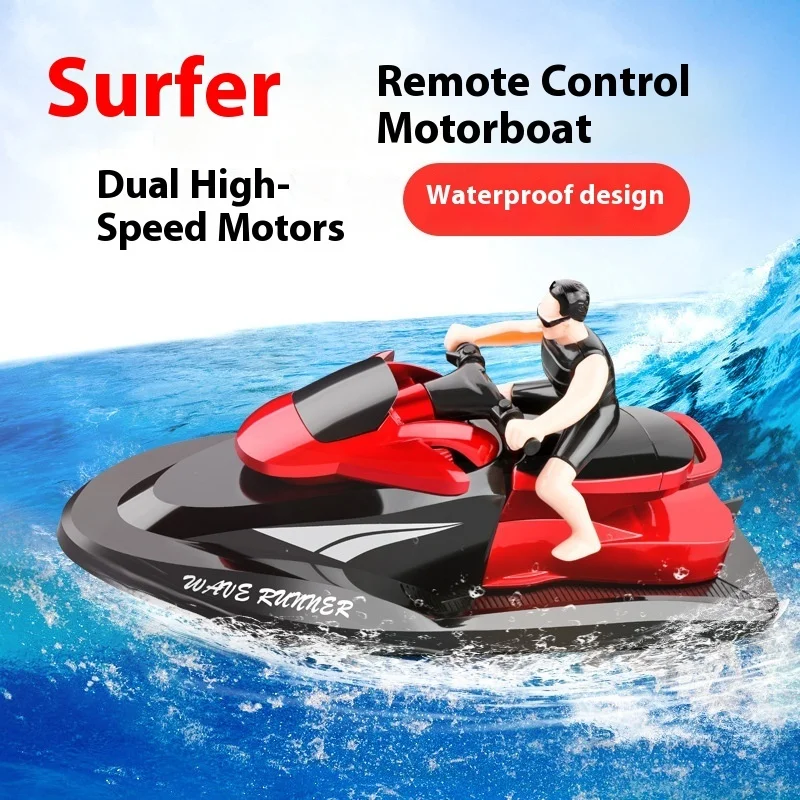 100% genuíno de alta velocidade rc motocicleta lancha 809 modelo 2.4g duplo motor brinquedo de controle remoto para crianças 20 km/h presente de jogo de água