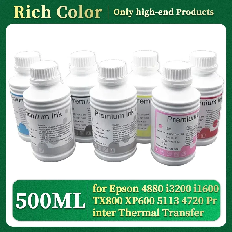 

500 мл термопереносные чернила для Epson Five Seven поколений, 4880 i3200 i1600 TX800 XP600 5113 4720, сублимационные чернила для принтера