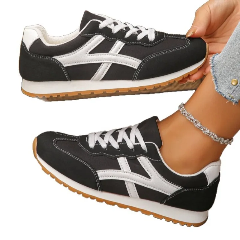 

New Lace Up Casual Sport Shoes for Women 2025 Autumn Comfort Flat Sneakers Woman Lightweight Non Slip Walking Shoes Plus Size