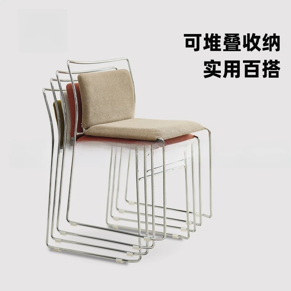 Italian simple household dining chair, office back chair, small apartment single cotton and linen leisure chair