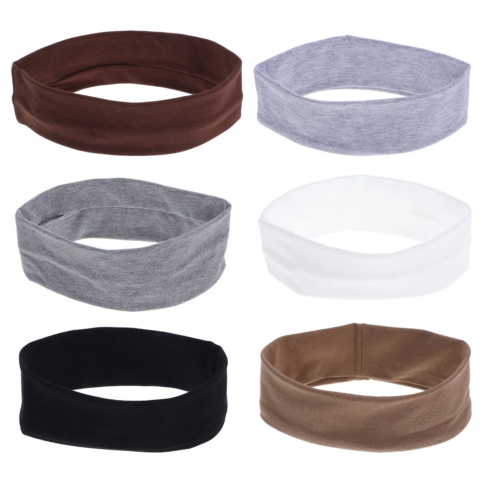 

6Pcs Yoga Headbands Elastic Sweat Wicking for Women Soft Stretchy Sports Hair Bands Running Fitness Gym Elastic Sweatband