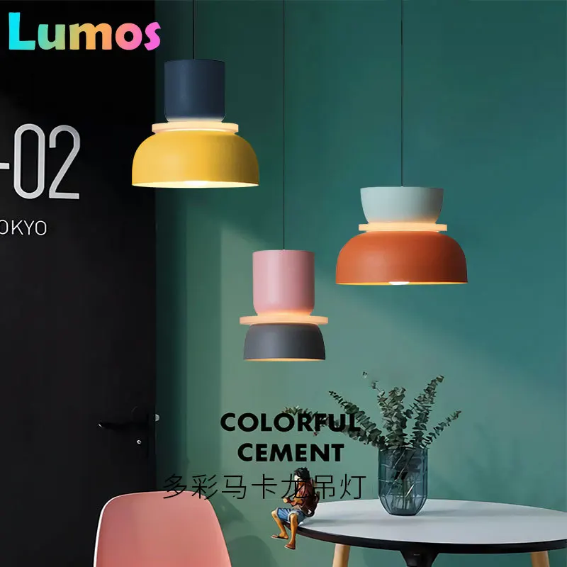 

SANDYHA Modern Macaron Pendant Lamp Led Hanging Suspension Living Study Bar Dining Room Bedside Bedroom Lighting Decor Furniture